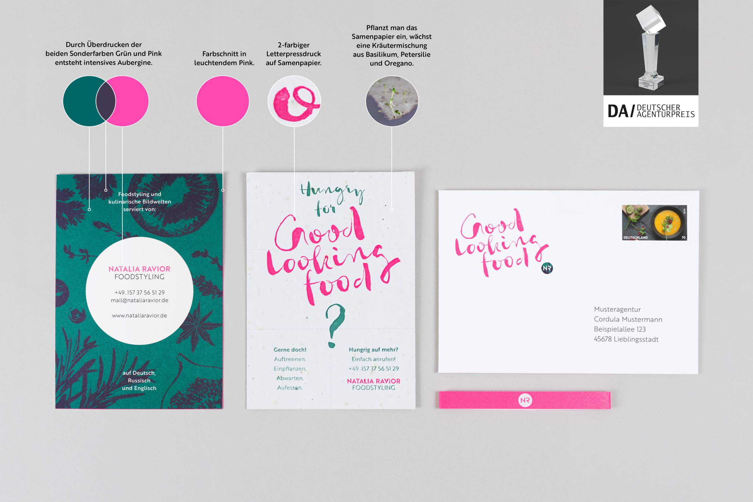Druckveredelung mit Letterpress, Samenpapier, Farbschnitt und Leuchtfarbe – Design by ANKER