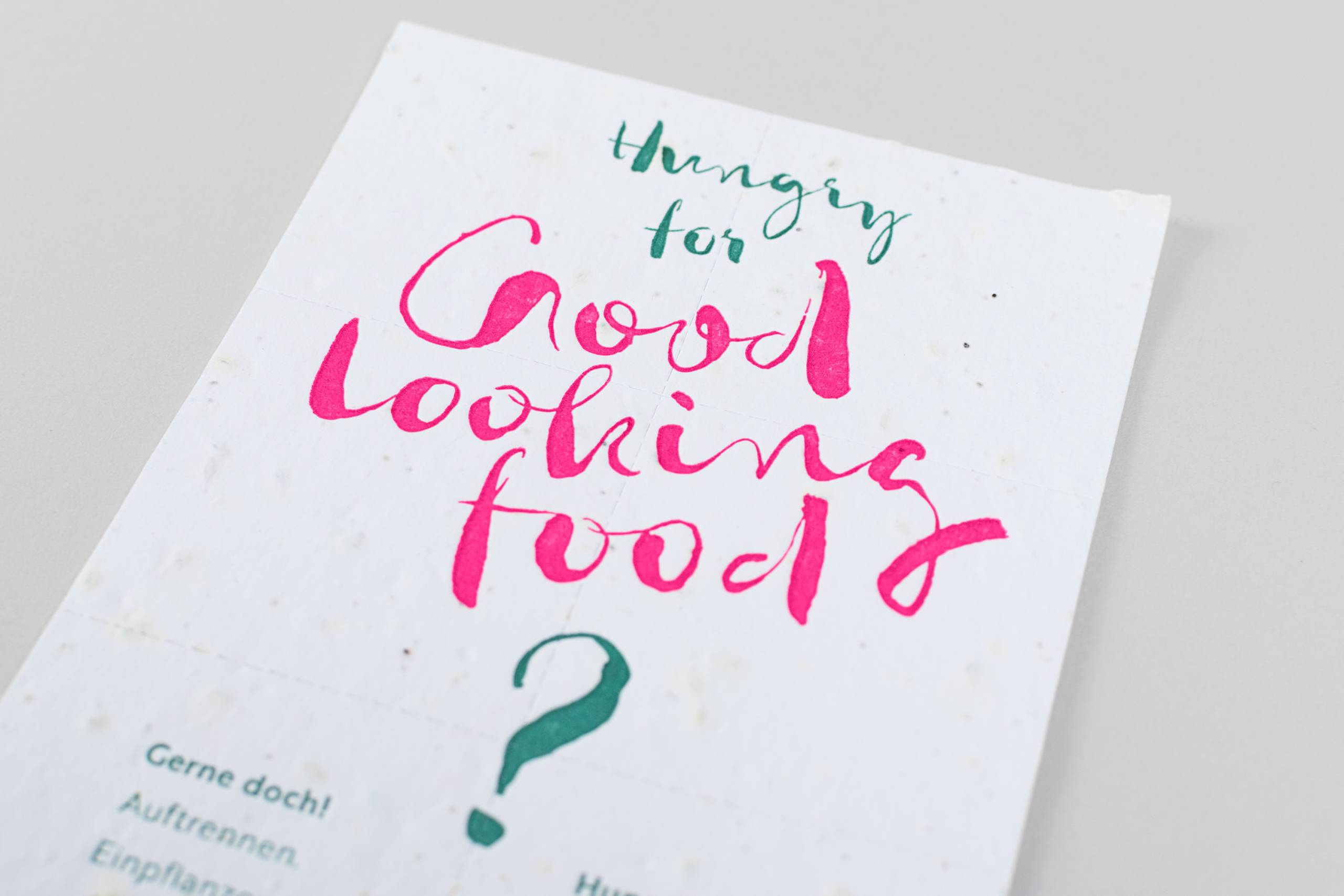 Good Looking Food – Letterpress auf Samenpapier – Design by ANKER