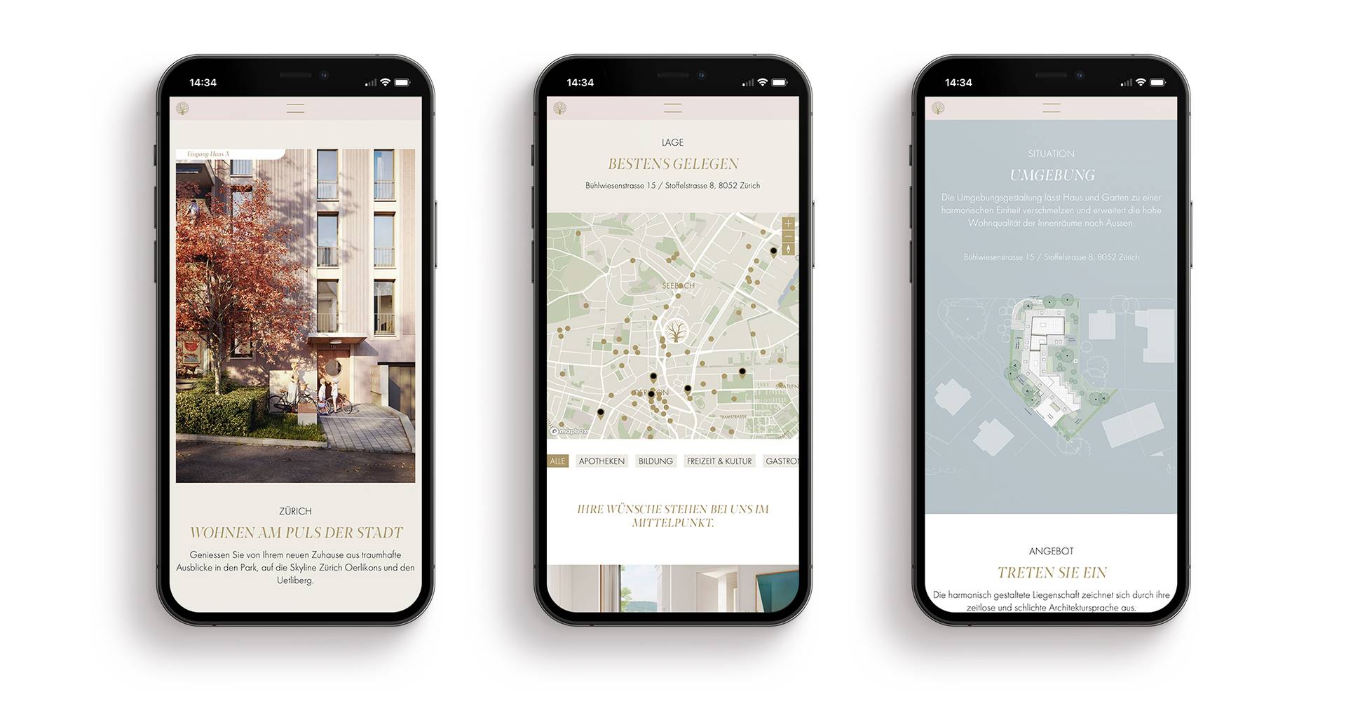 Vermarktung Immobilien Website design mobile