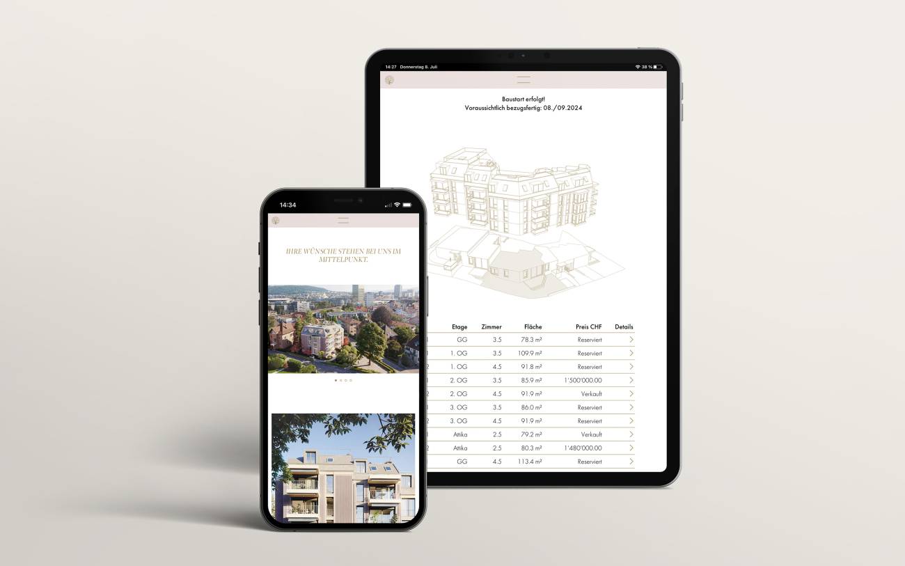 Vermarktung Immobilien Website responsive design 